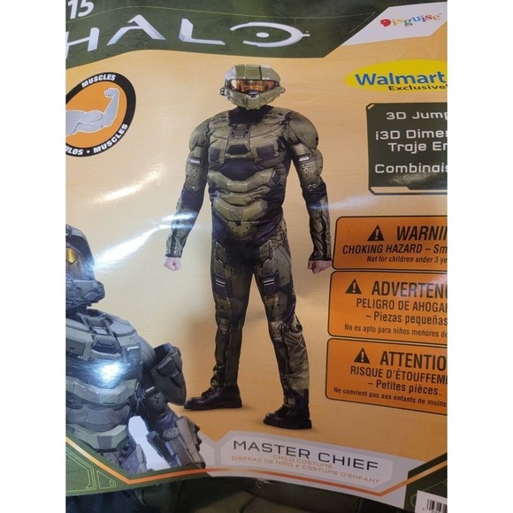 New Boys S (4-6) Halo Mastier Cheif‎ Costume 3D Jumpsuit Cosplay Size Small - Picture 2 of 7